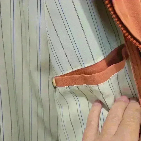 Vtg Aberdeen Collection Mens Sz M Long Sleeve Orange Windbreaker Y2K Normcore - Picture 13 of 14